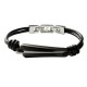 Bracelet Fossil JF85562040 cuir et acier