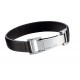 Bracelet NOIR POLICE SLEEK cuir et acier noir