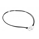 Collier Cuir Noir menottes REN040