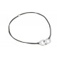 Collier Cuir Gris menottes REN042