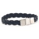 Bracelet Homme en Cuir tressé noir REN034