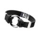 Bracelet POLICE HALO cuir noir 19 ou 21 cm