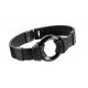 Bracelet NOIR POLICE HALO cuir et acier noir